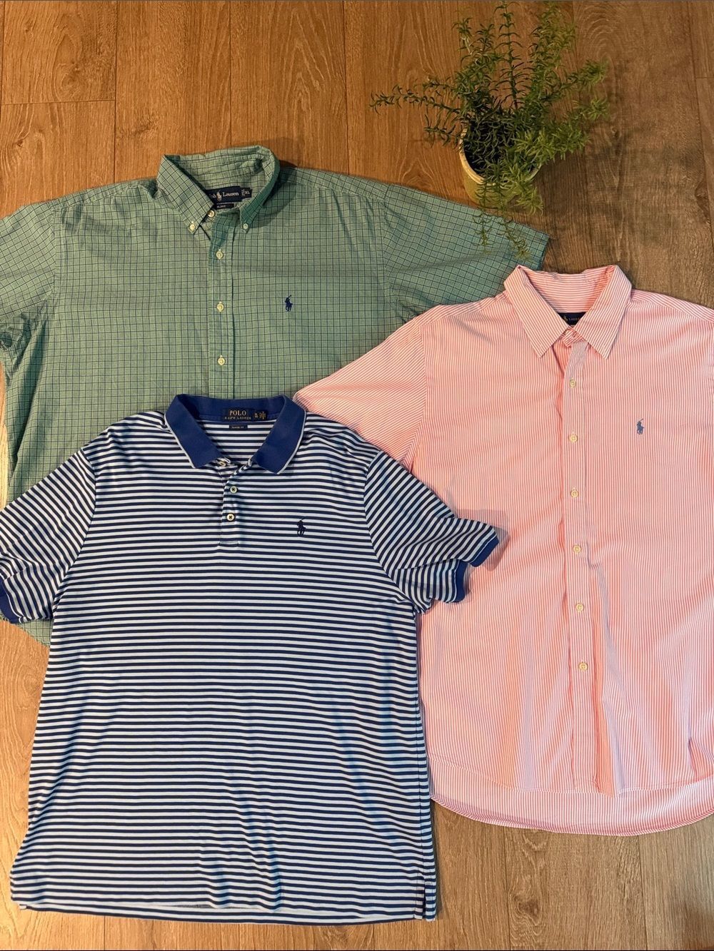 ((3 PIECE)) RALPH LAUREN SHORT SLEEVE SHIRT BUNDLE SIZE XL ALL EEEUC